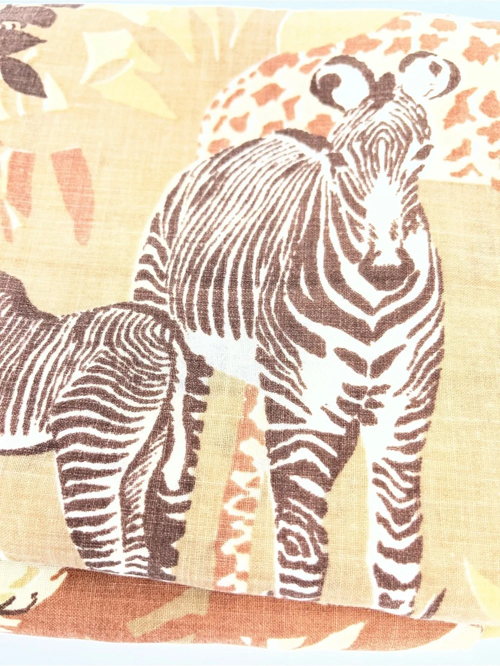 Vintage King Size Jungle safari Pillow Case 0826 Set animal brown monotone